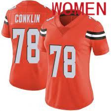 Women Cleveland Browns 78 Jack Conklin Nike Orange Player Game NFL Jerseys